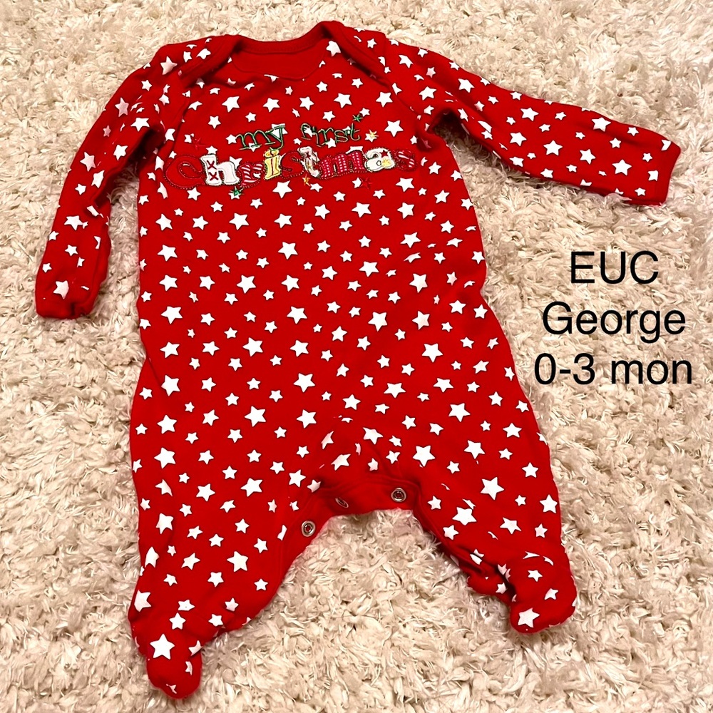 First Christmas Footies, George, Size 0-3 Months